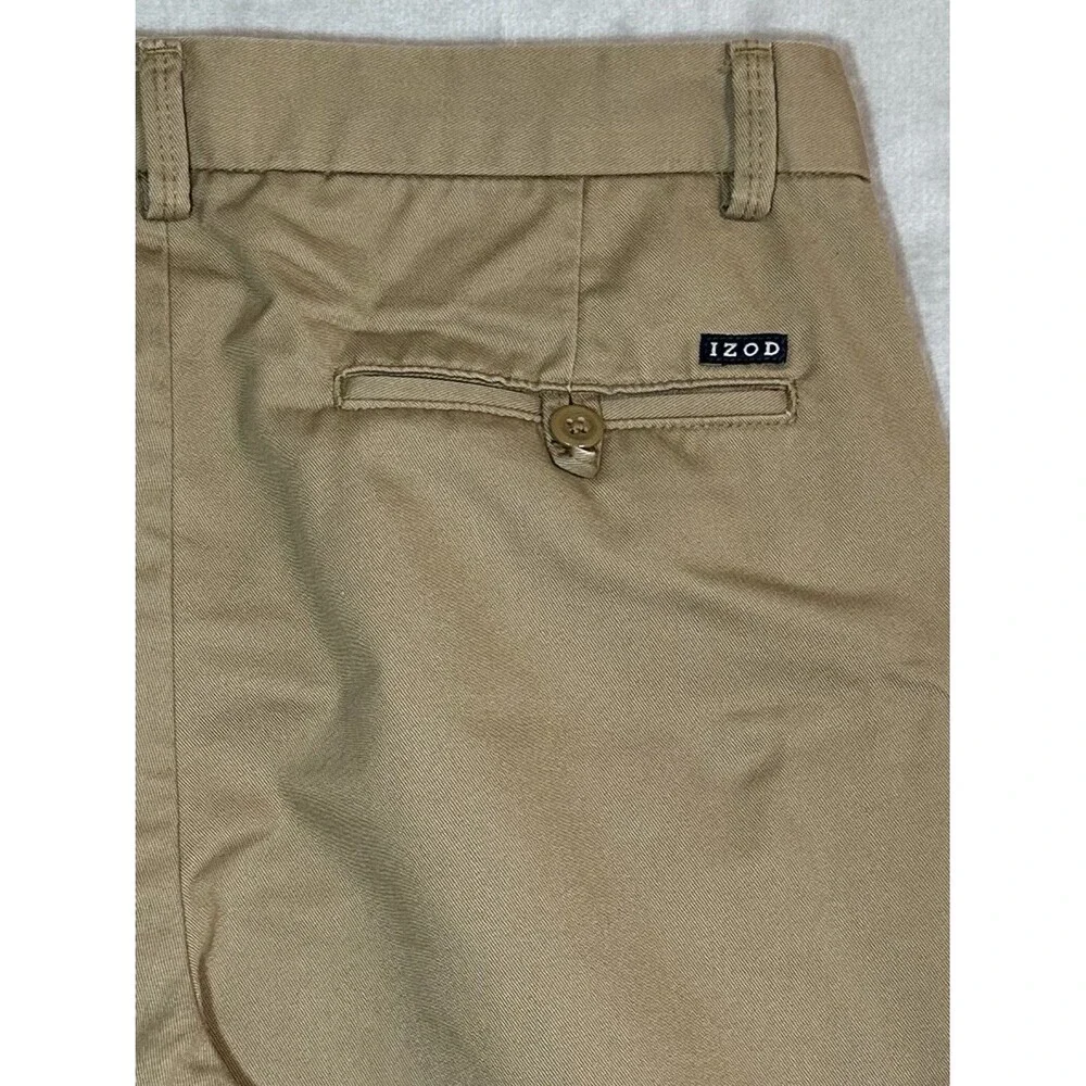 IZOD American Chino Mens 31x32 Slim Fit Flat Front Khaki Dress Casual Pants